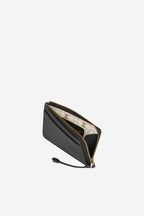 Leather Zip Cardholder - Black