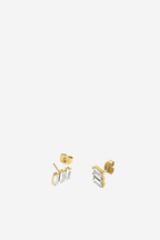Triple Baguette Stud - Gold