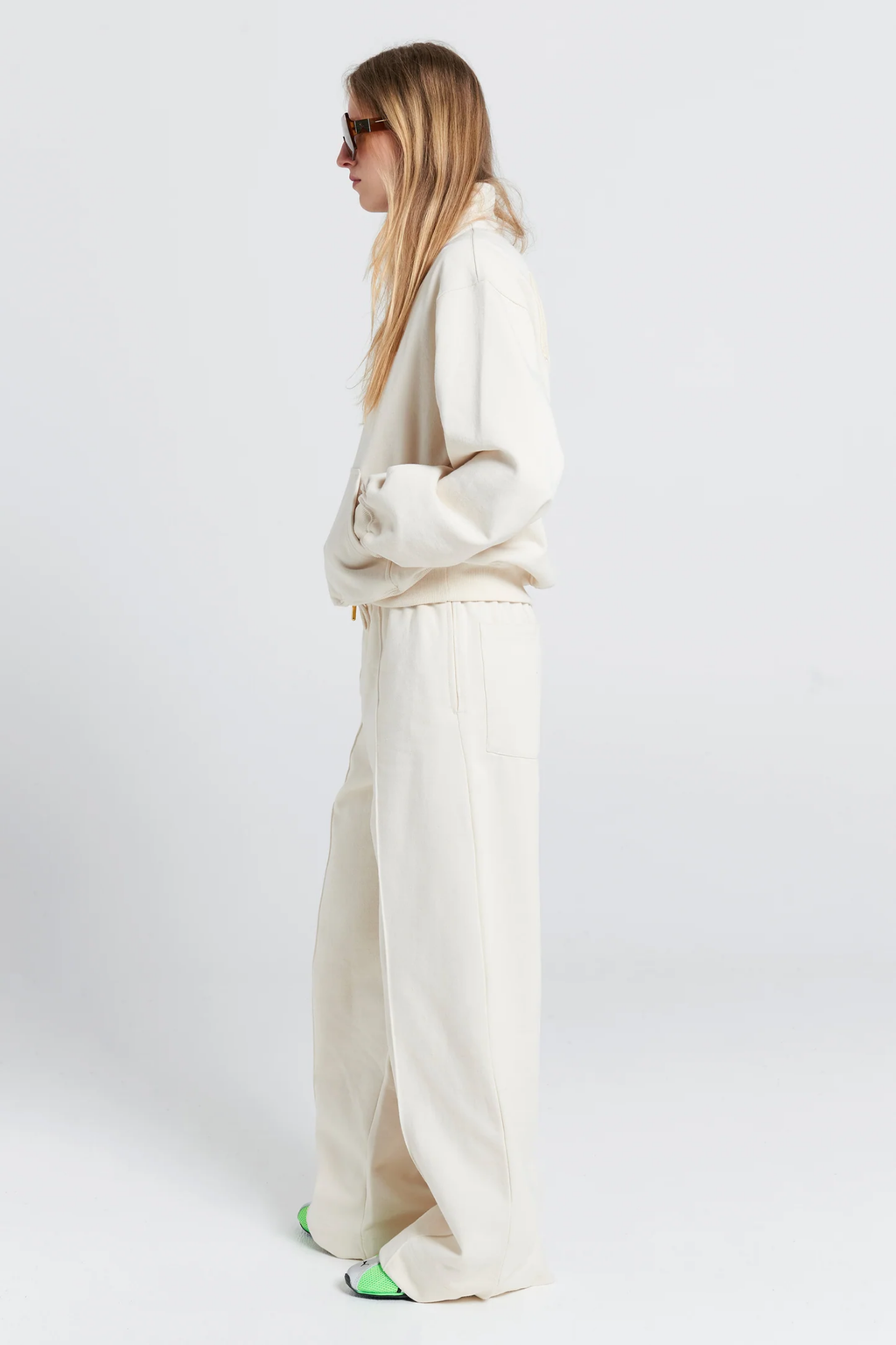 Runaway Scrawl Zip-Up Sweatshirt - Ecru