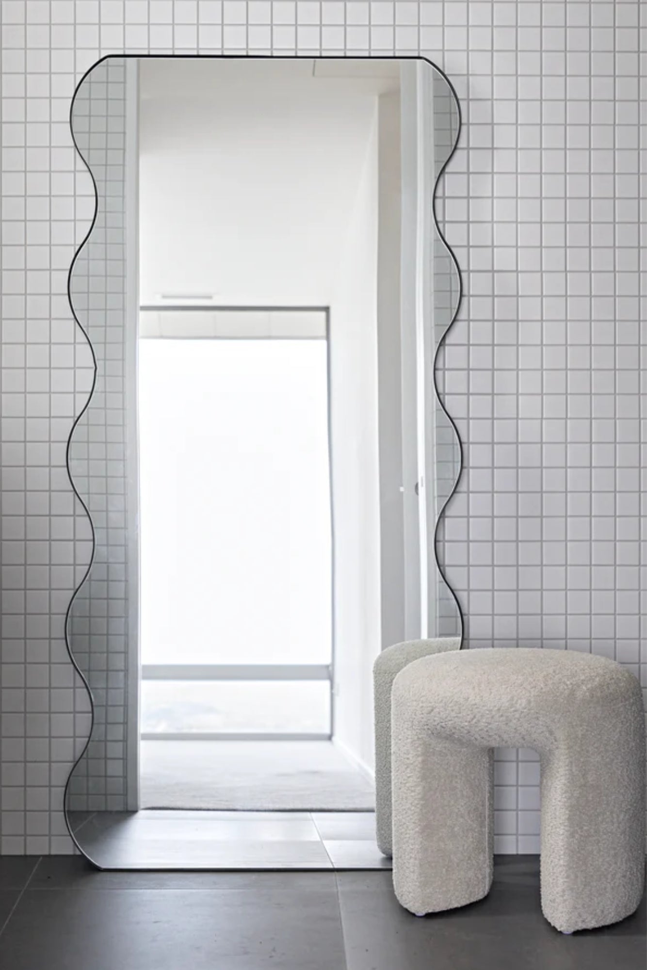 Ripple Floor Mirror - Black Frame