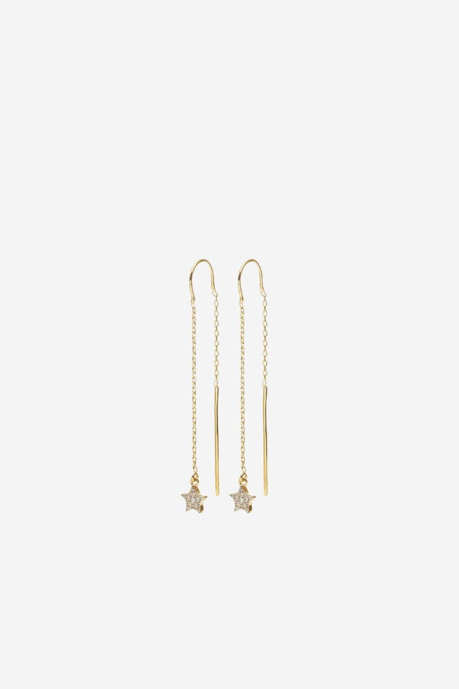 Etoile Thread Earrings - CZ/Gold