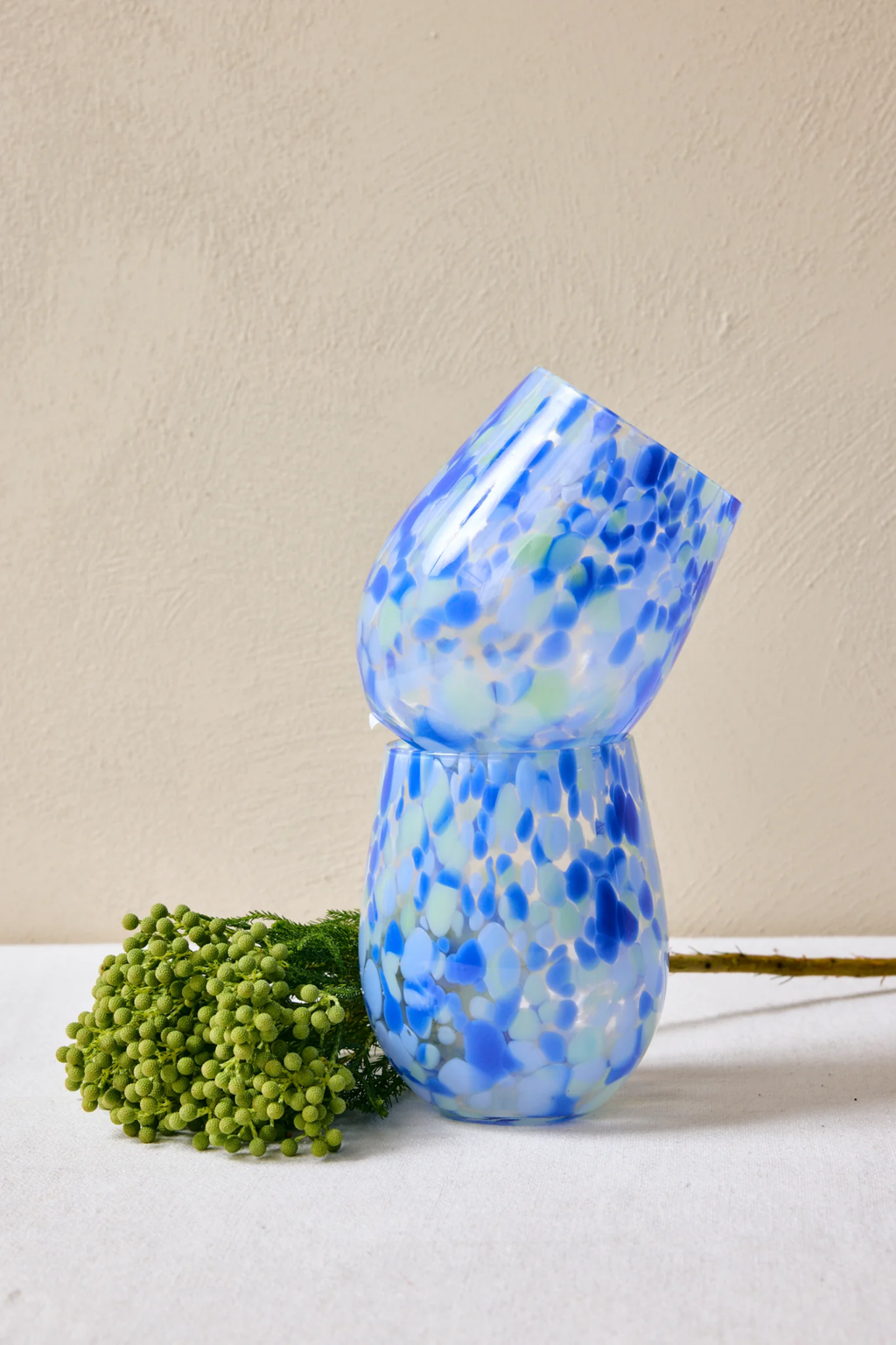 Splatter Wine Glass - Green/Blue