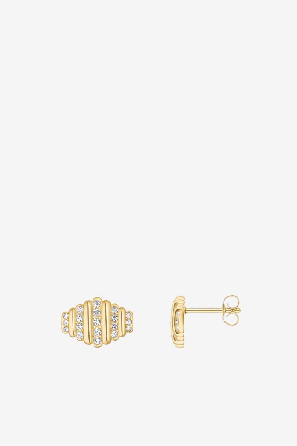 Striped Crystal Studs - Gold