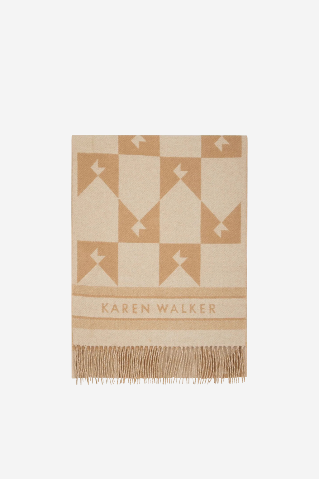 Monogram Jacquard Scarf - Cream/Tan