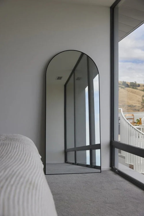 Black Arch Floor Mirror