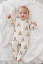 Gingham Teddy Zipsuit