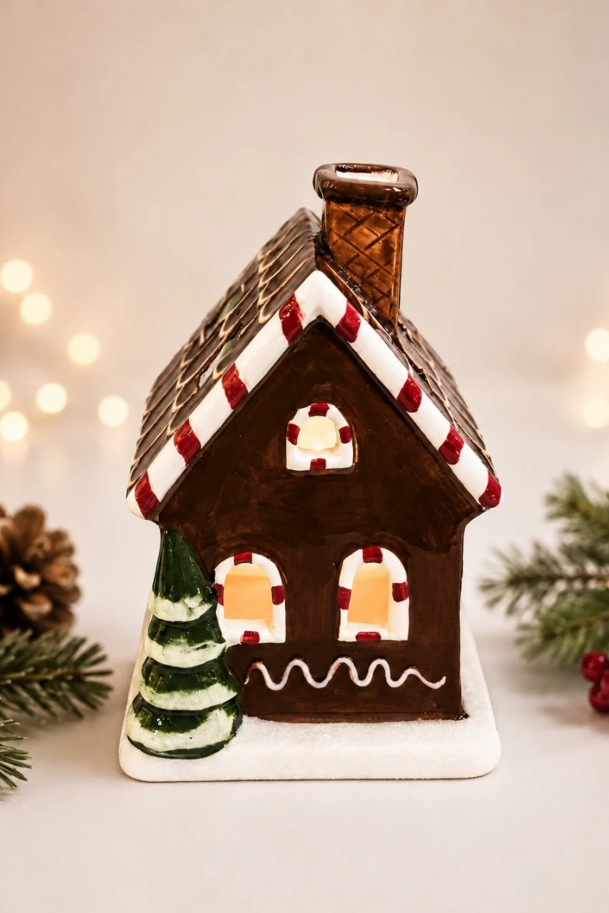 Gingerbread Brown Tealight House