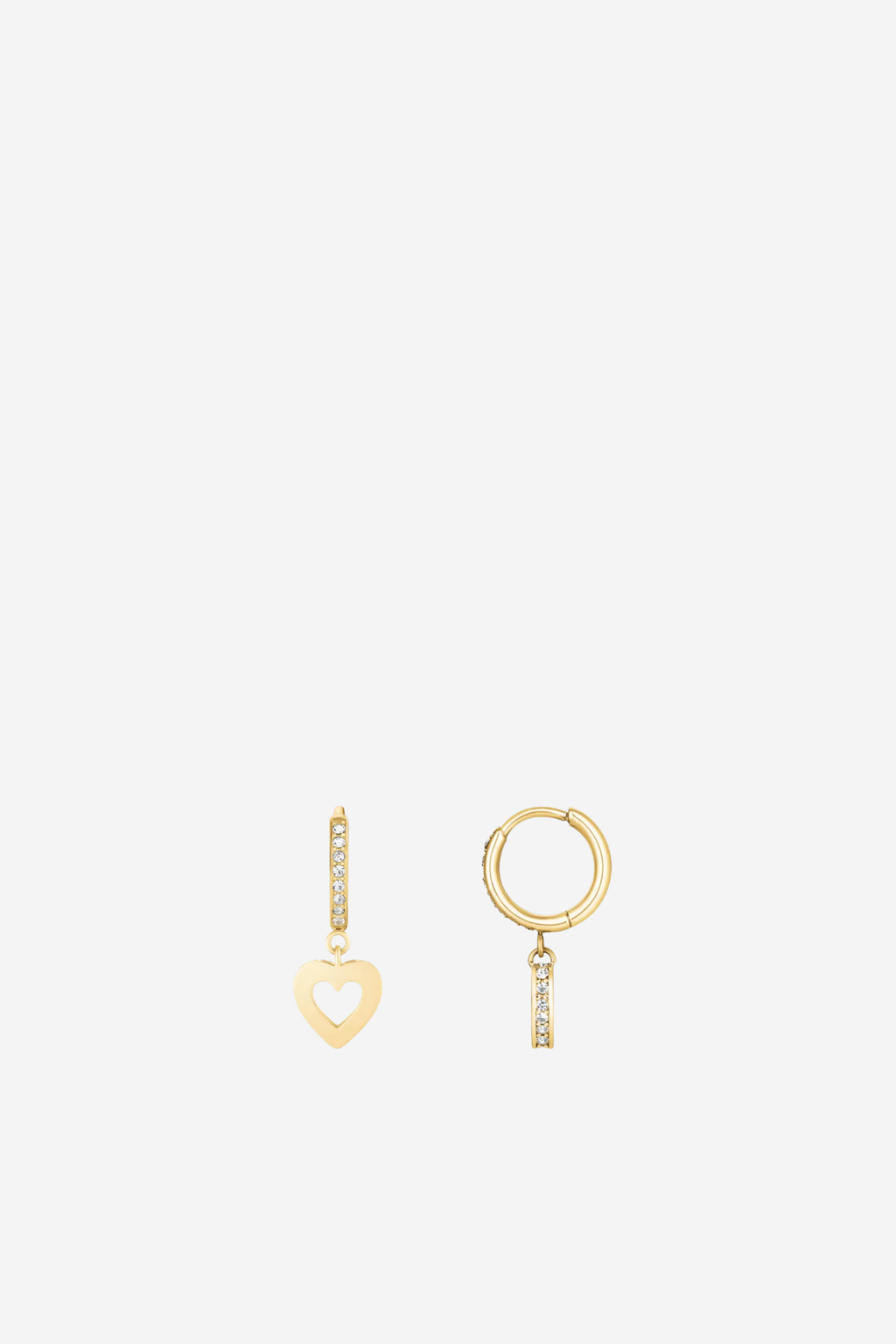 Hollow Heart Hoops  - Gold