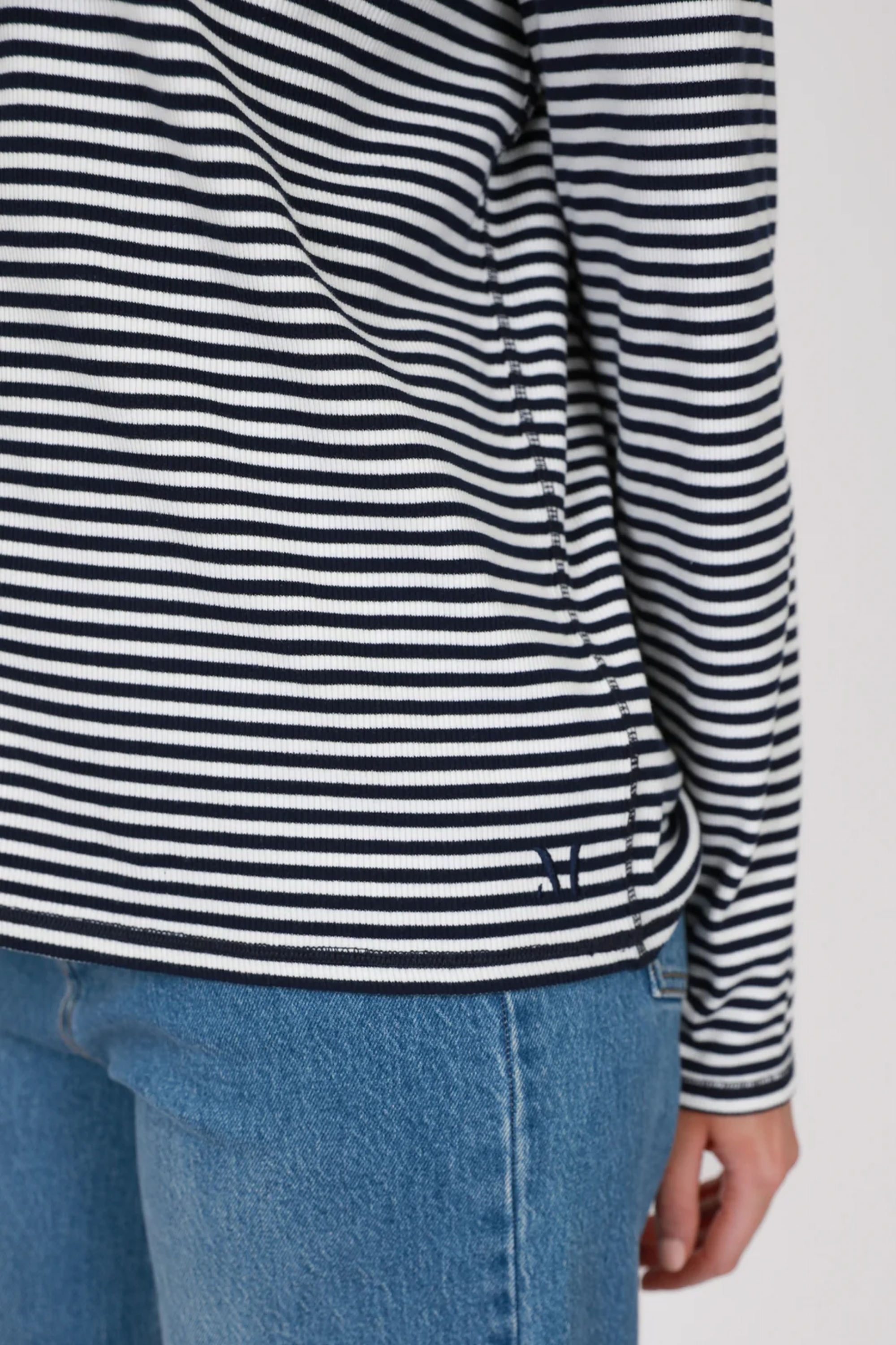 Uno Rib Longsleeve - Indigo Stripe