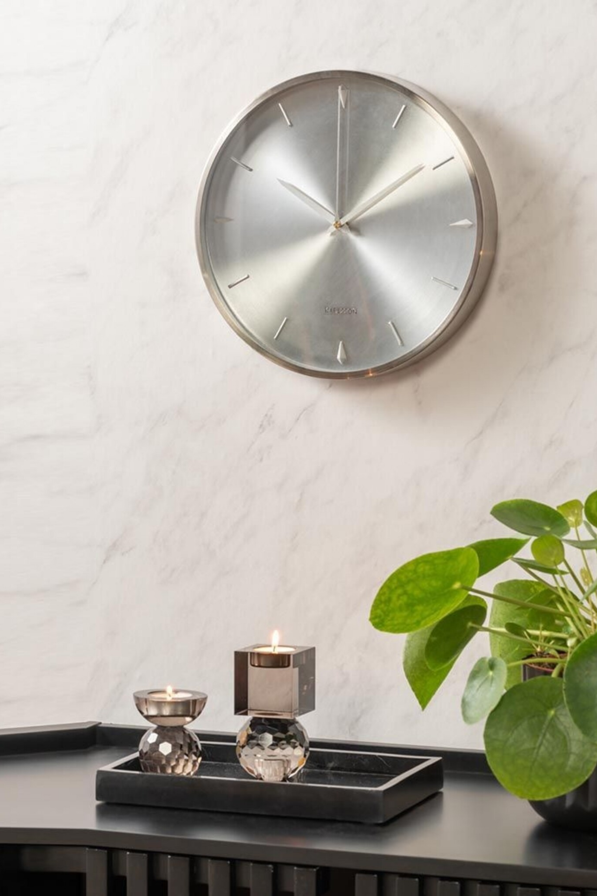Jewel Clock - Brushed Silver
