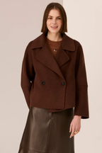 Cohen Cropped Wool Coat - Walnut