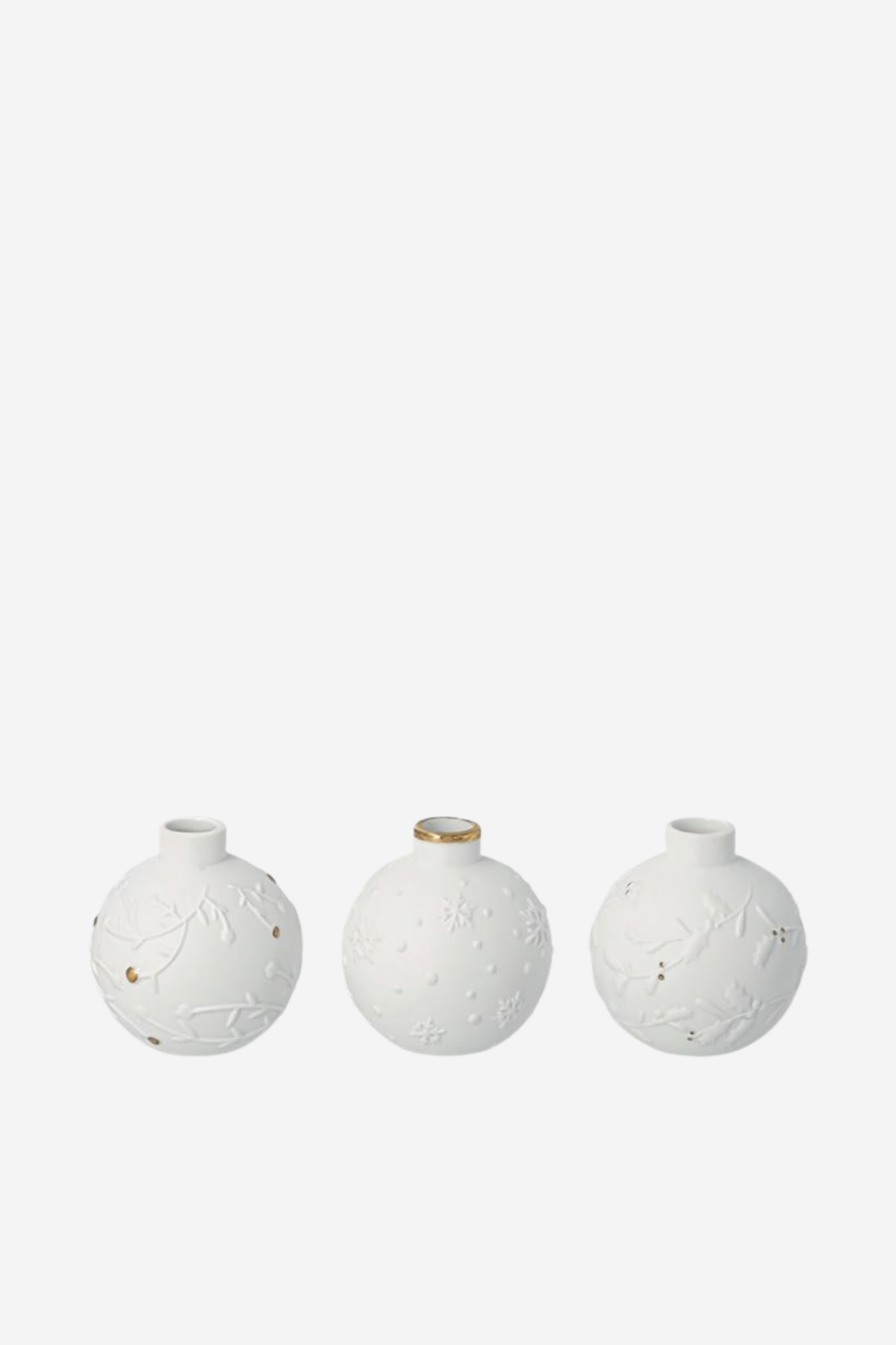 Christmas Porcelain Bauble Vases - Set of 3