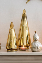 Etched Star Glass Cone Tree - Small