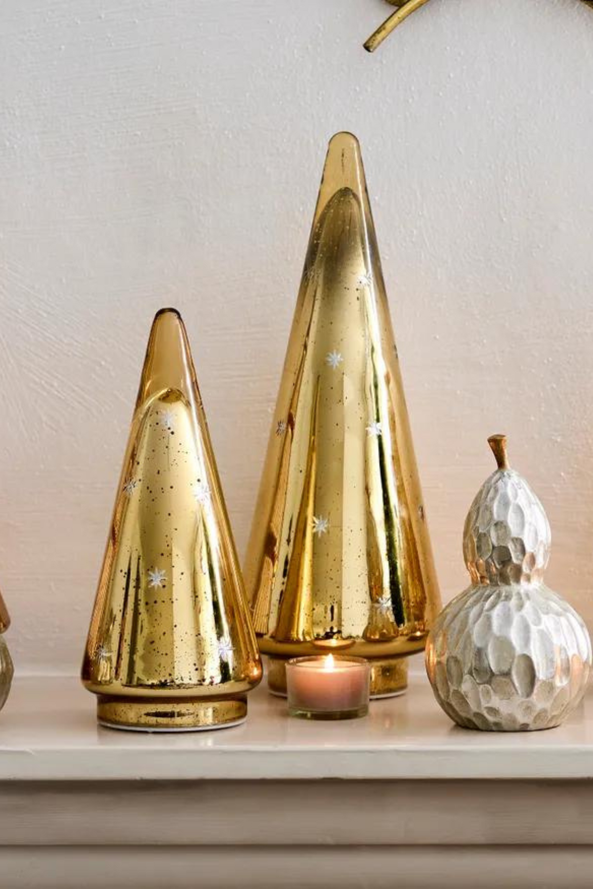 Etched Star Glass Cone Tree - Small