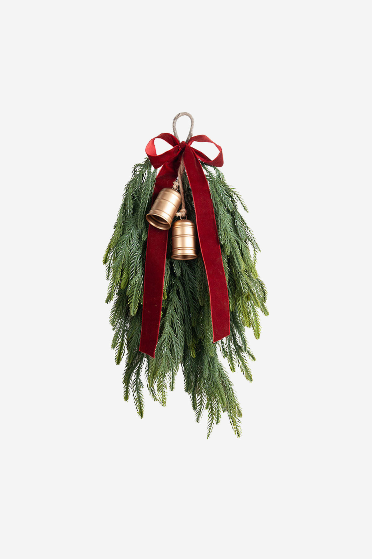 Bells & Bow Teardrop - Gold/Mulberry