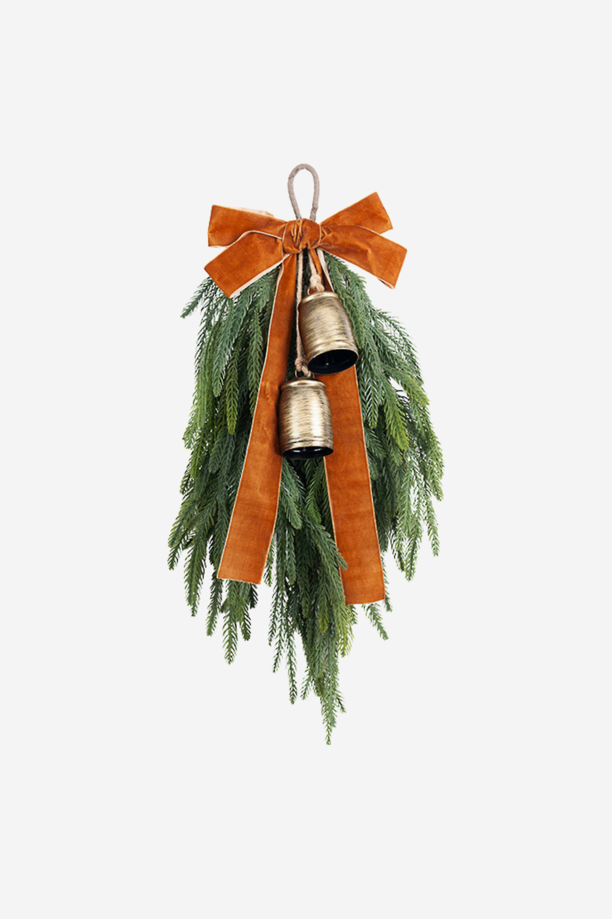 Bells & Bow Teardrop - Gold/Tobacco