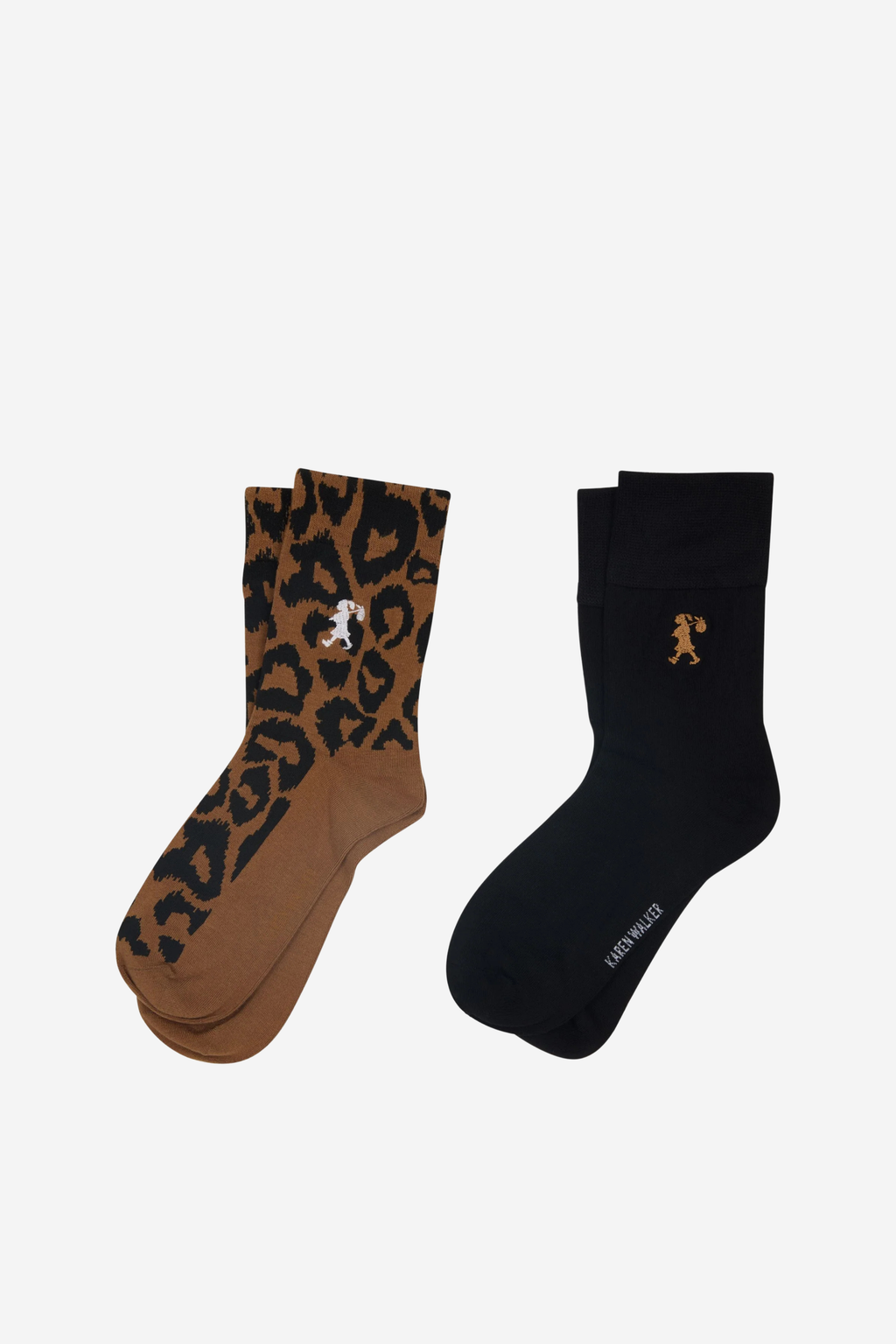 Leopard Socks 2 Pack - Tan/Black