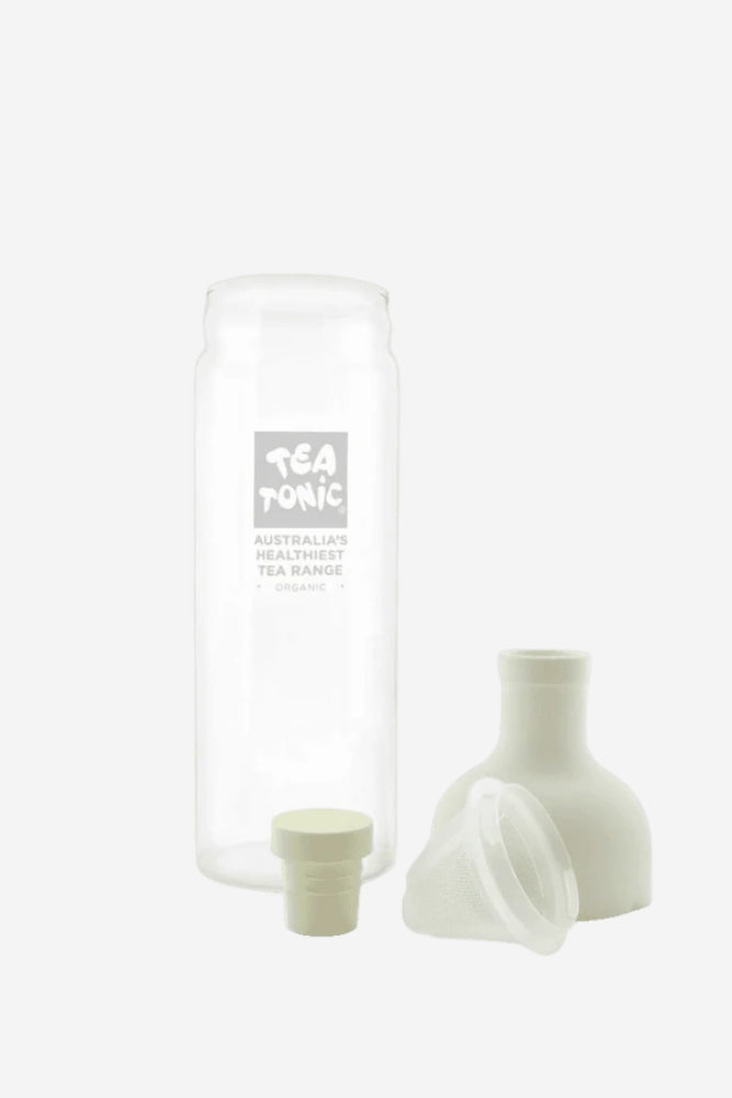 Glass Wine Bottle Tea Strainer - White