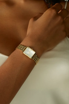 Octagon Watch XS White Face - Gold