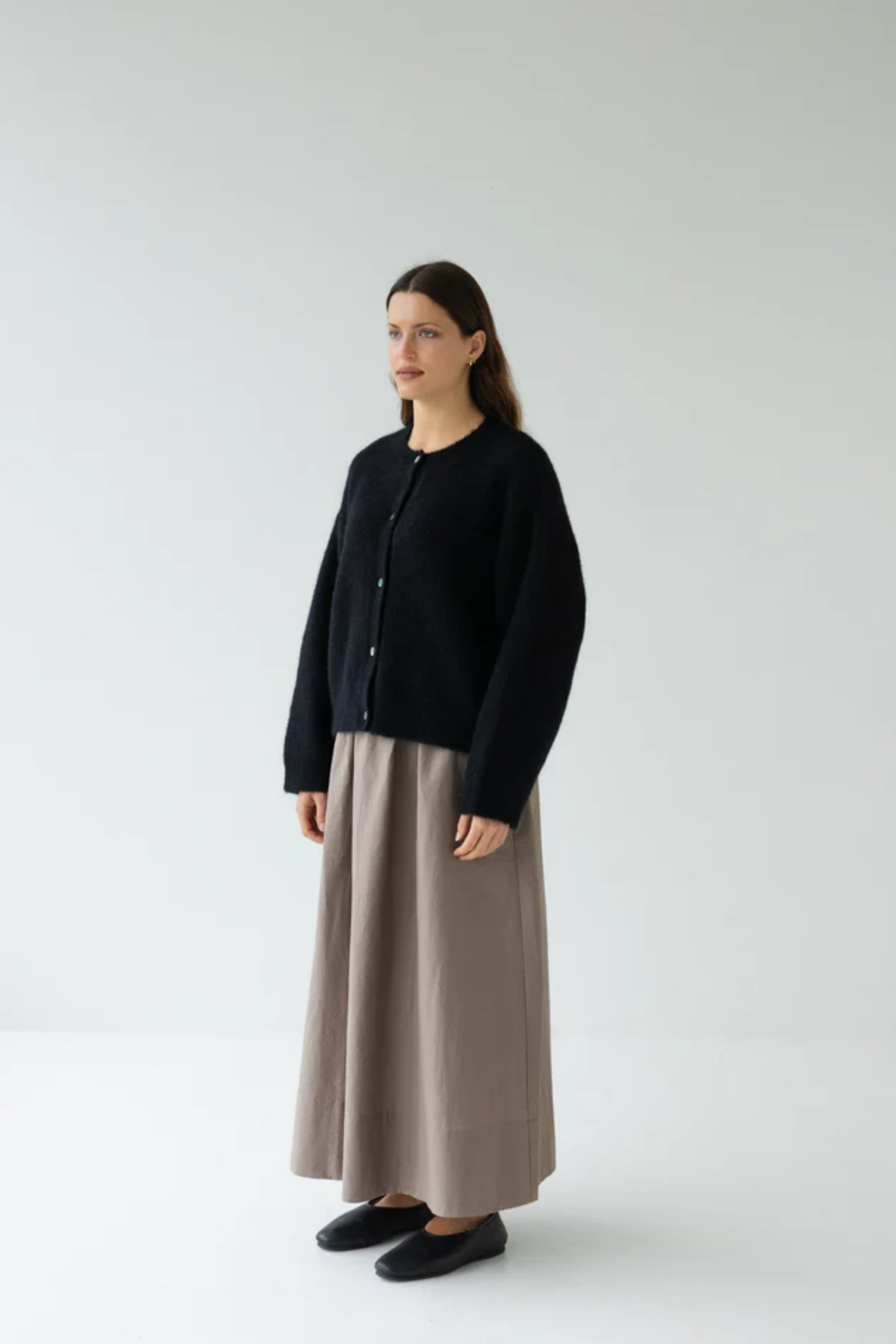 Alpaca Blend Cardigan - Black