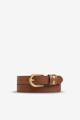 Over And Over Belt - Tan/ Gold