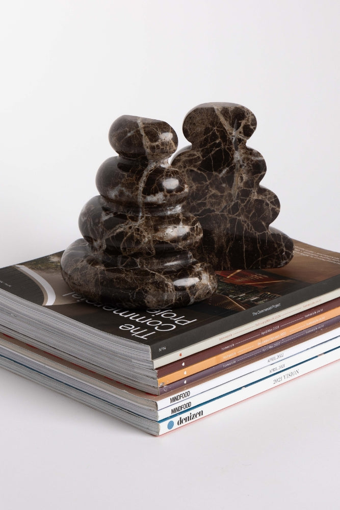 Casa Bookends - Dark Marble
