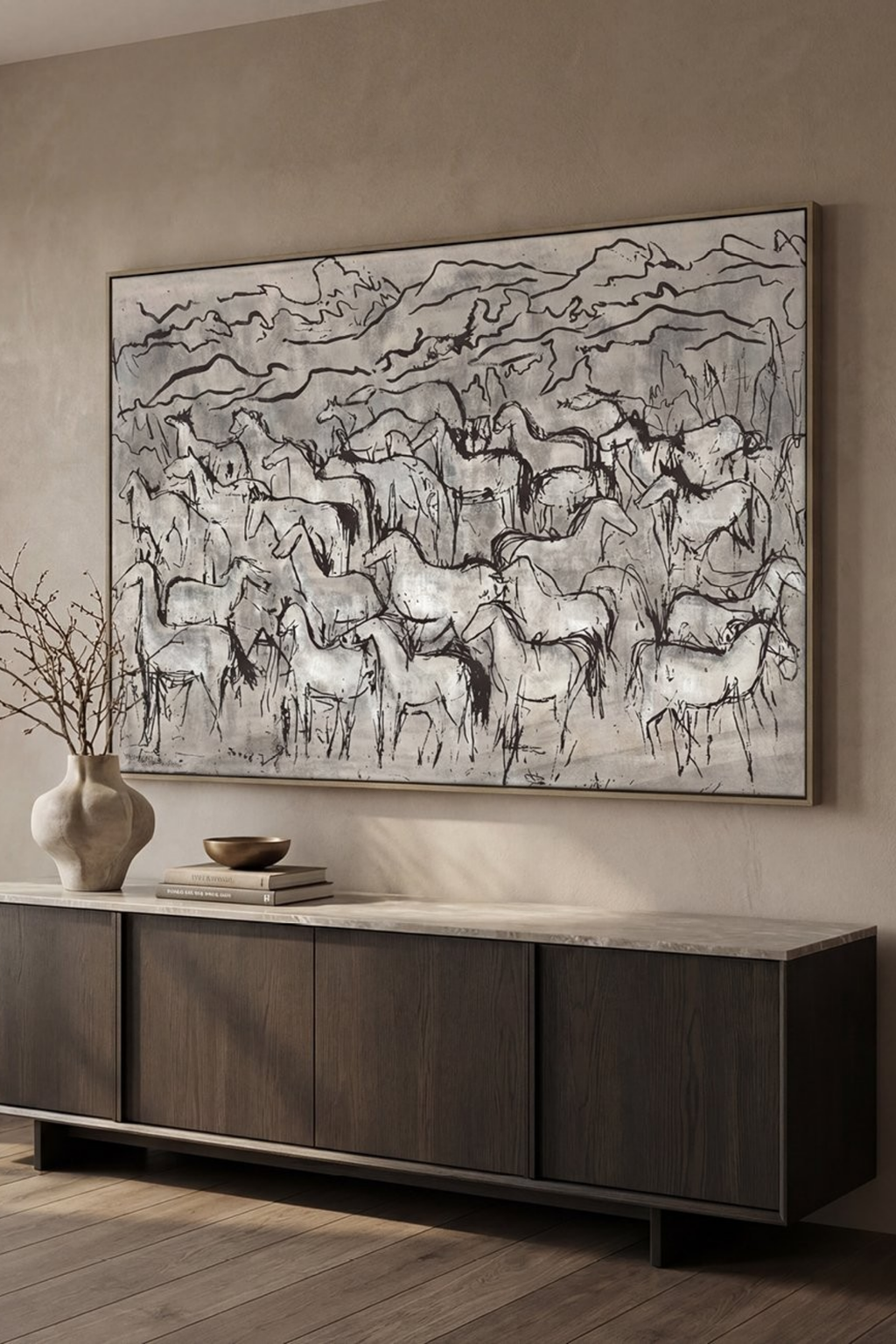 Herd Framed Canvas
