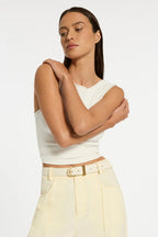 Under Your Spell Belt - Ivory Nappa/Gold