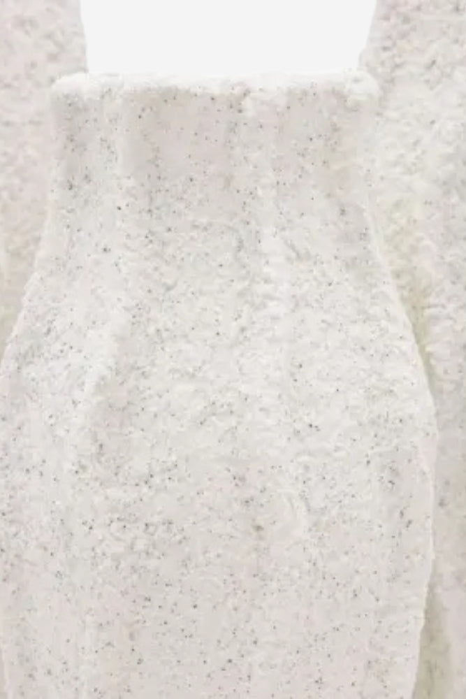 Talia Textured White Ceramic Vase - Medium