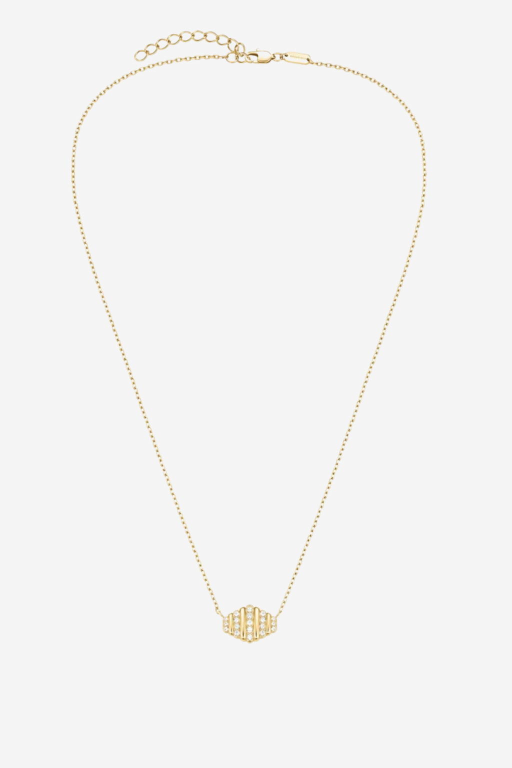 Striped Small Pendant Necklace - Gold