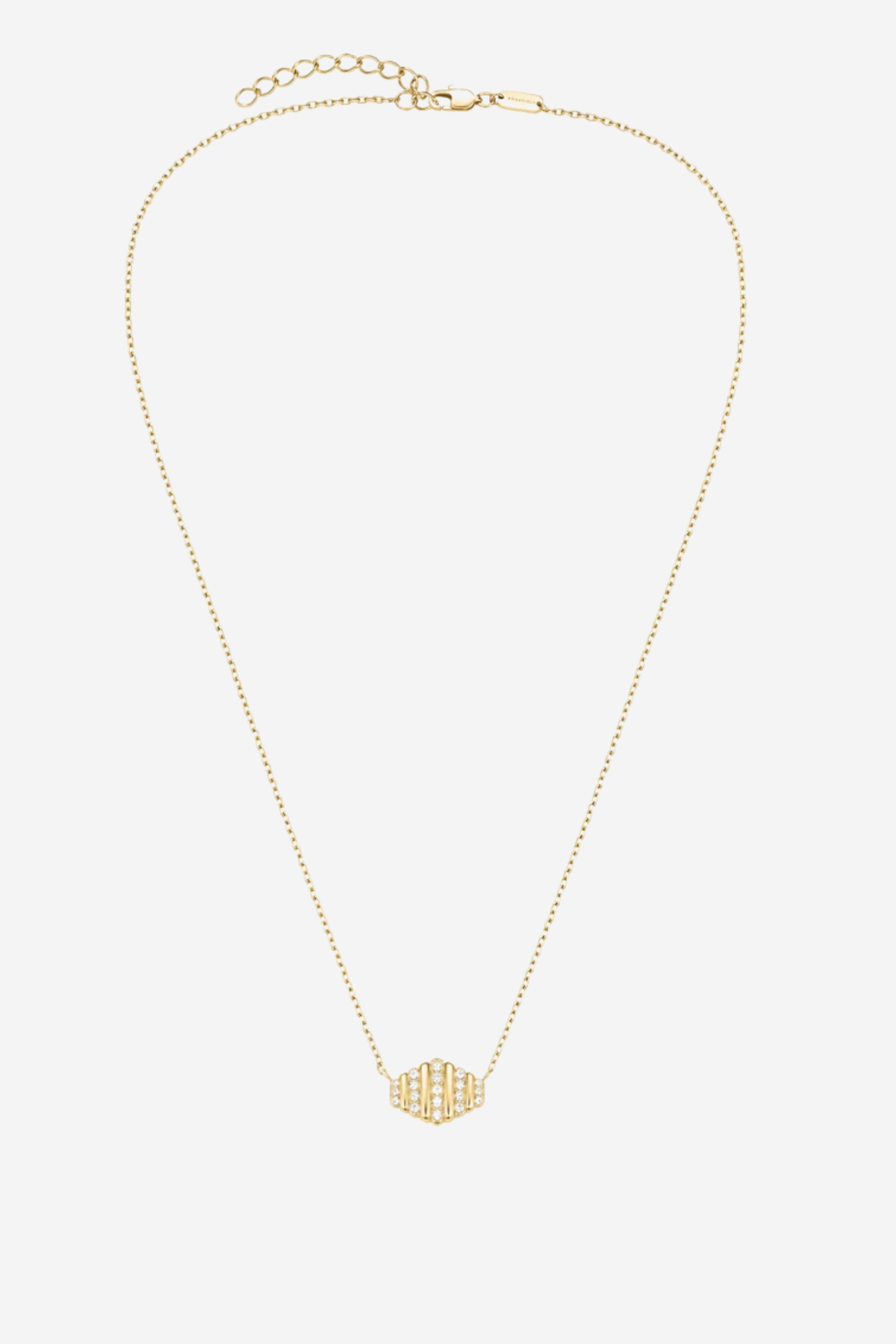 Striped Small Pendant Necklace - Gold