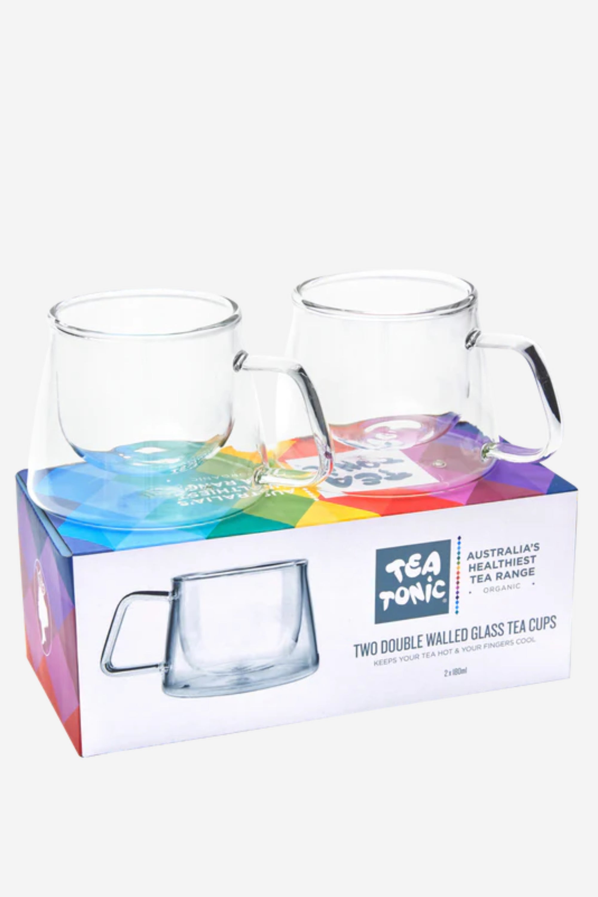 Double Walled Glass Tea Cups - Set of Two