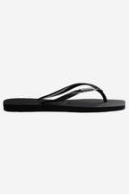 Slim Square Logo Jandals - Black/Silver