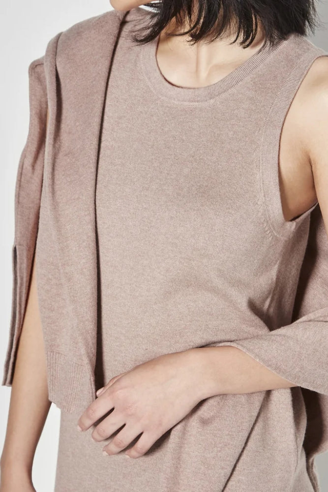 JHL Split Tank Dress - Rosewood Marle