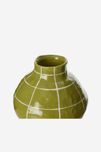 Eden Check Vase - Green