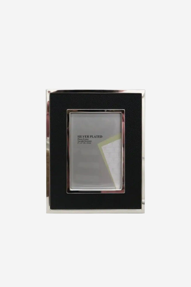 Silver & Black Faux Leather Frame