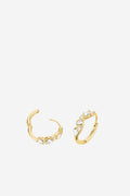 Playful Crystal Baguette Hoops - Gold