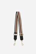 Feature Strap Webbing - Black + White + Tan