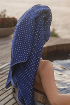 Nero Towel Range - Cobalt/Cream