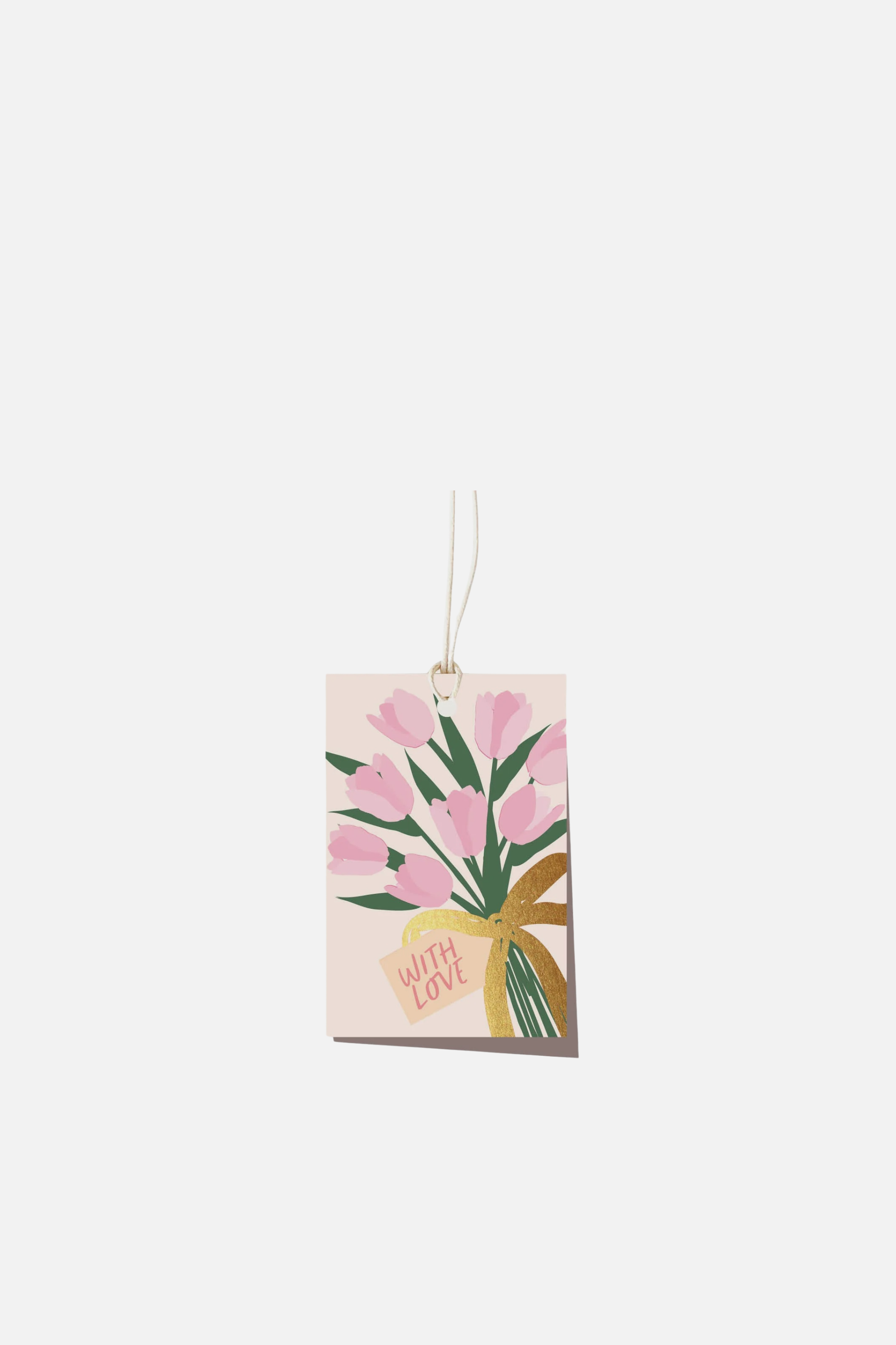 Gift Tag - Pale Pink Tulip Bunch
