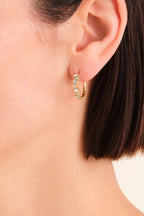 Playful Crystal Baguette Hoops - Gold
