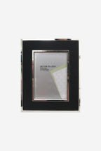 Silver & Black Faux Leather Frame