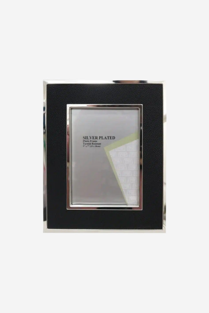 Silver & Black Faux Leather Frame