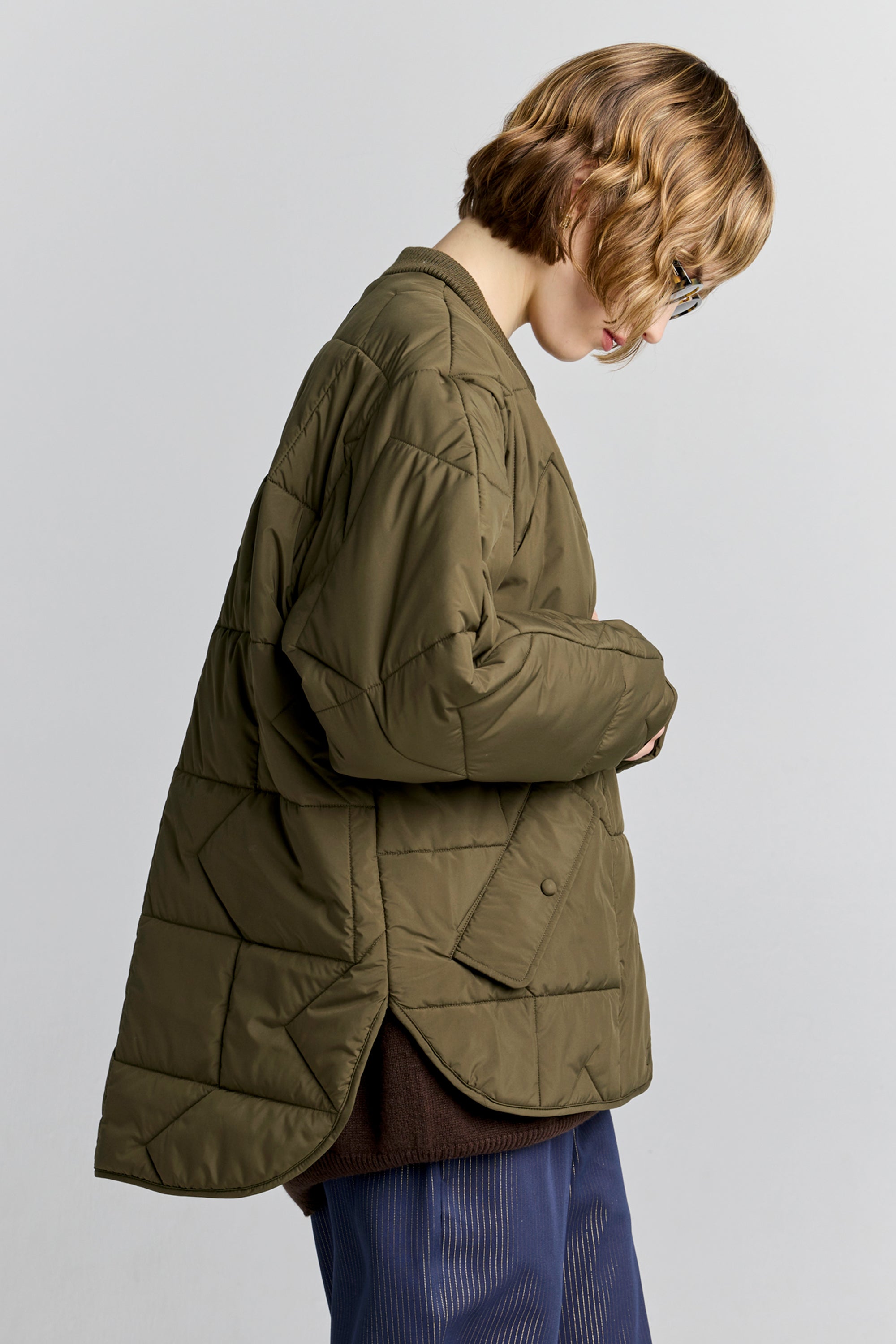 Quilted Monogram Jacket - Dark Olive
