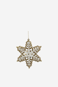 Hanging Snowflake - Cream/Gold