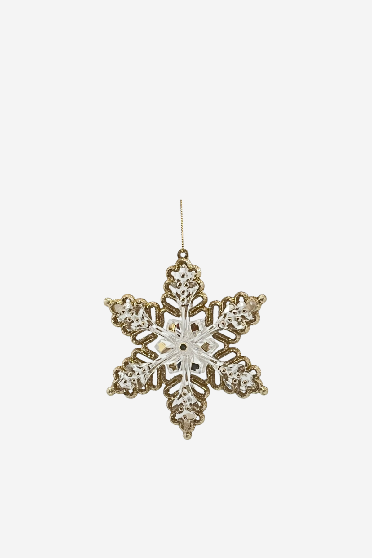 Hanging Snowflake - Cream/Gold