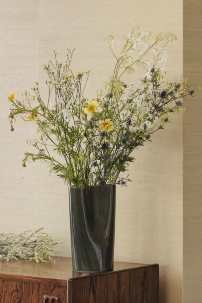 Large Pinch Vase - Charcoal Green