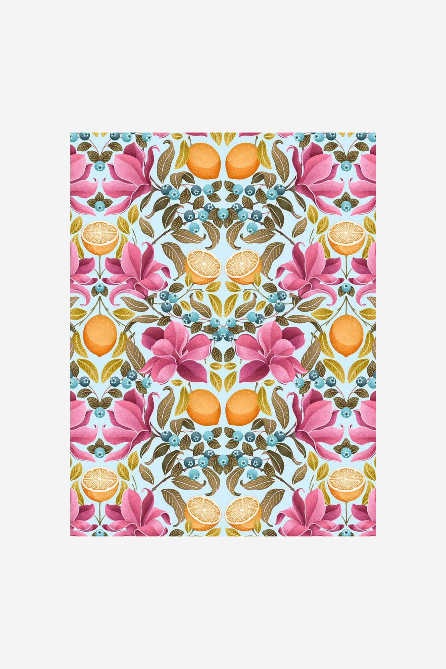 Lemons And Magnolia Tea Towel