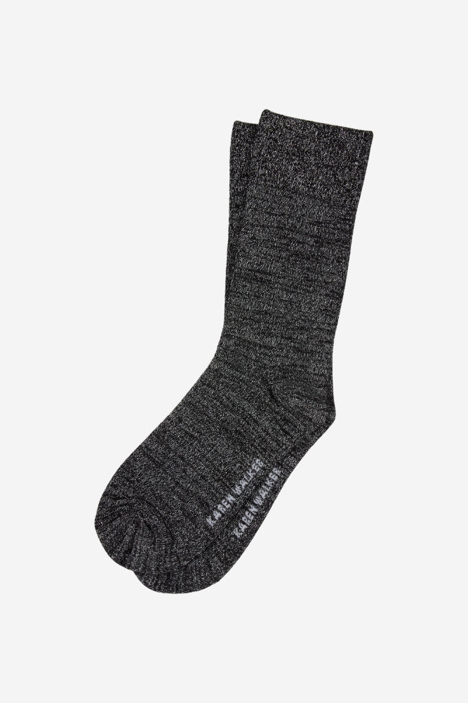 Glitter Socks 2 Pack - Natural Silver/Black Silver