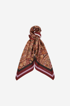 Paisley Classic Silk Scarf - Burgundy Multi